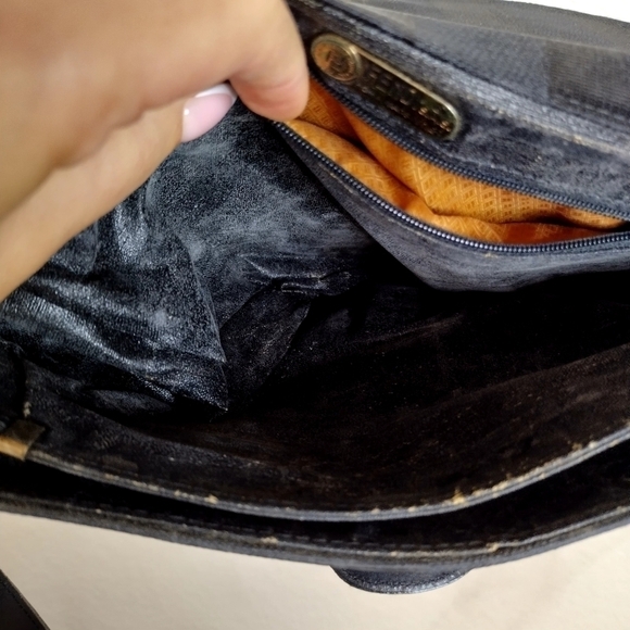 Vintage Fendi S.A.S. pequin ozmu stripe black crossbody bag - Picture 2 of 14